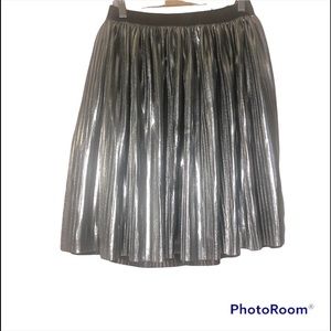 Metallic Accordion Pleated Skirt Girls
